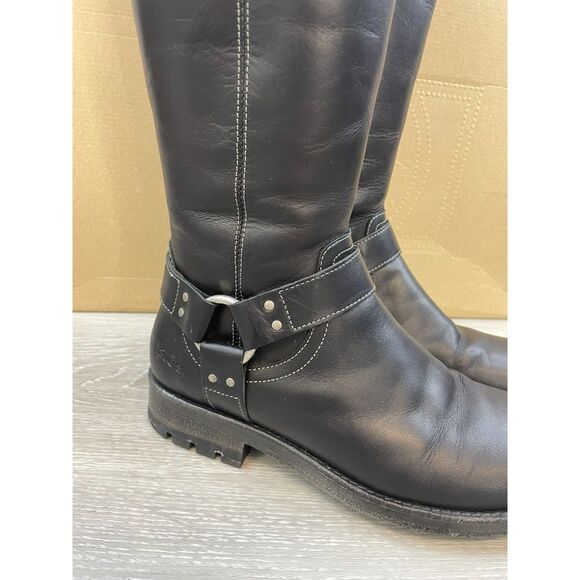 Taos Runaway Women's 6.5 Black Riding Leather Boot Equestrian Knee High Western - Picture 5 of 15